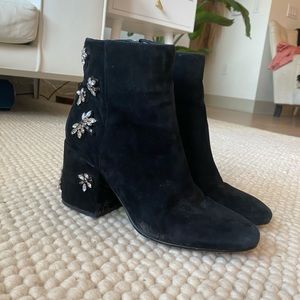 Sam Edelman suede heeled boots with gems